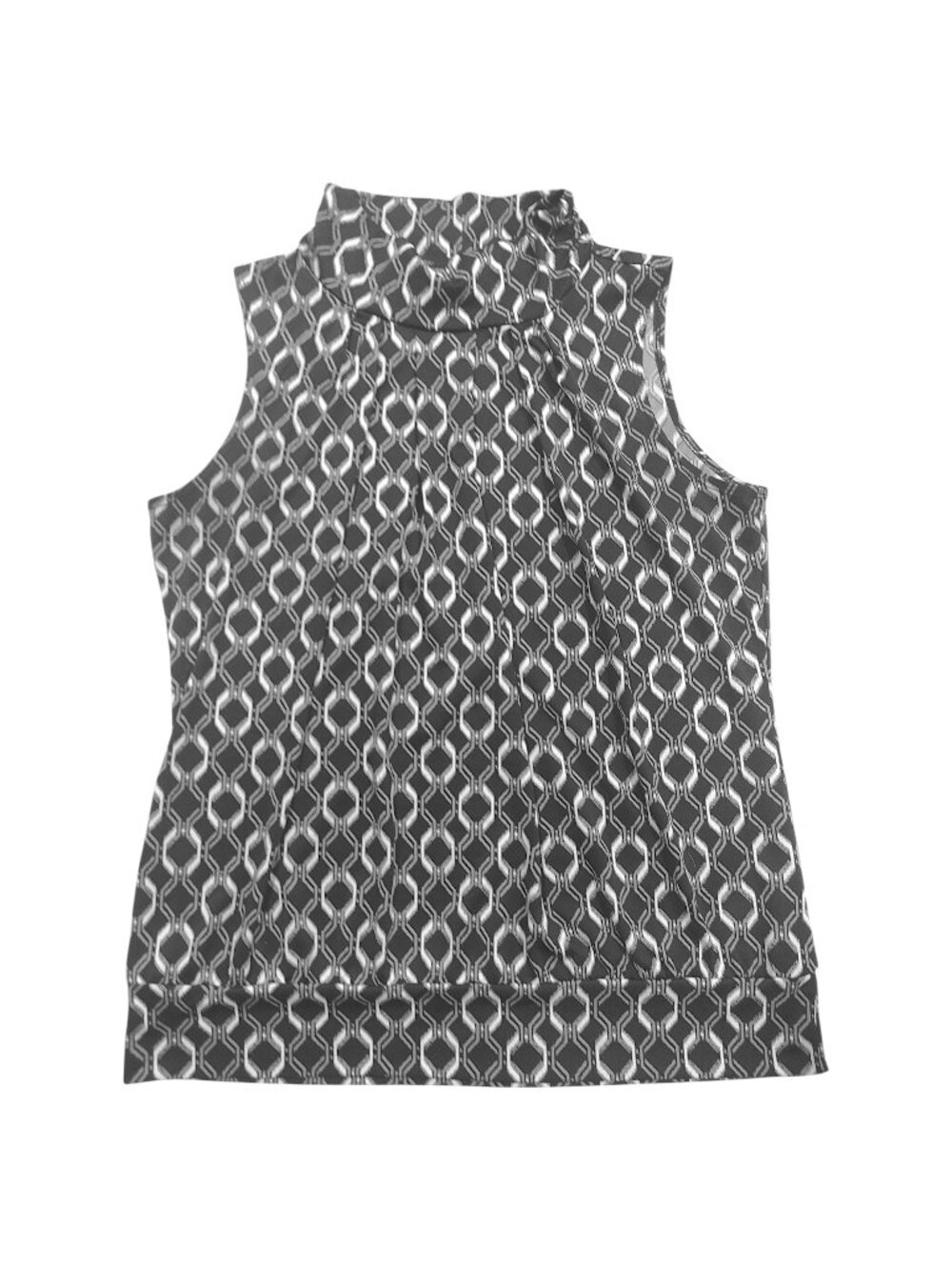 PerSeption Concept Formal Tank Top Navy with White Grey Chain Pattern Size XL